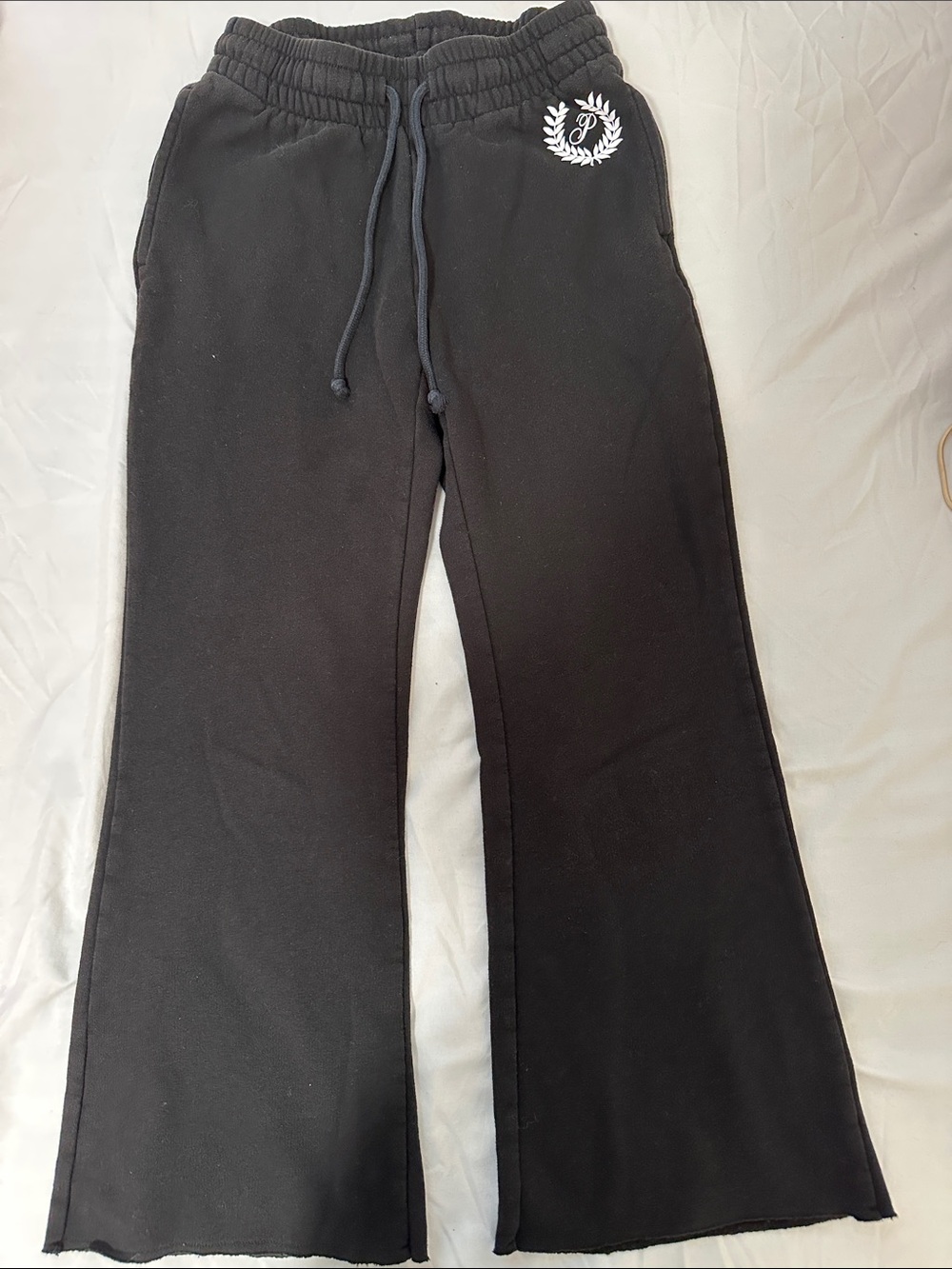 PINK Victoria's Secret Black Drawstring Wide/Flare Sweatpants
